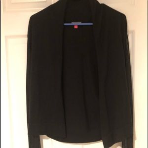 Black cardigan with sheer sleeves